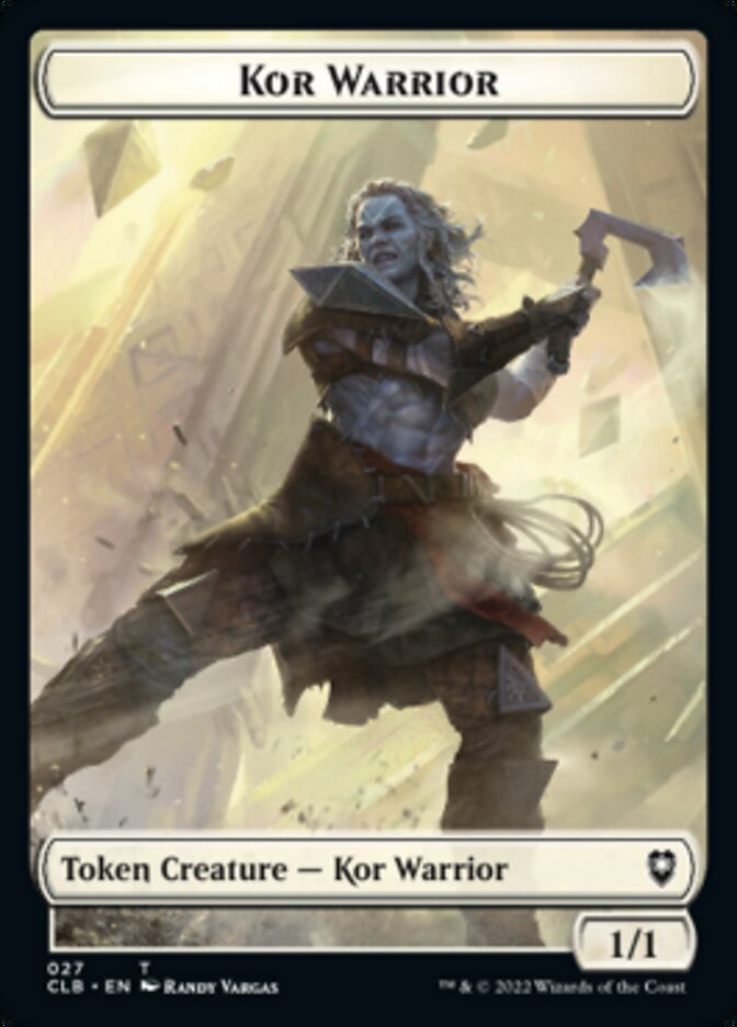 Kor Warrior // Shapeshifter (023) Double-sided Token [Commander Legends: Battle for Baldur's Gate Tokens] | Galactic Gamez