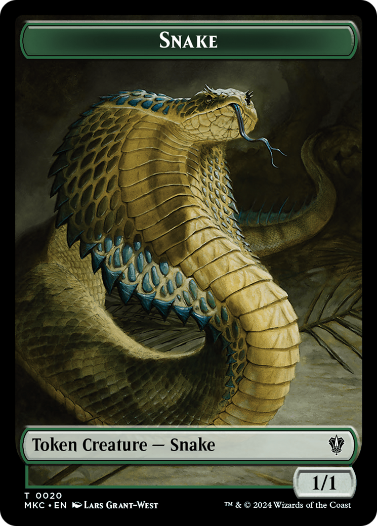 Snake // Morph Double-Sided Token [Murders at Karlov Manor Commander Tokens] | Galactic Gamez