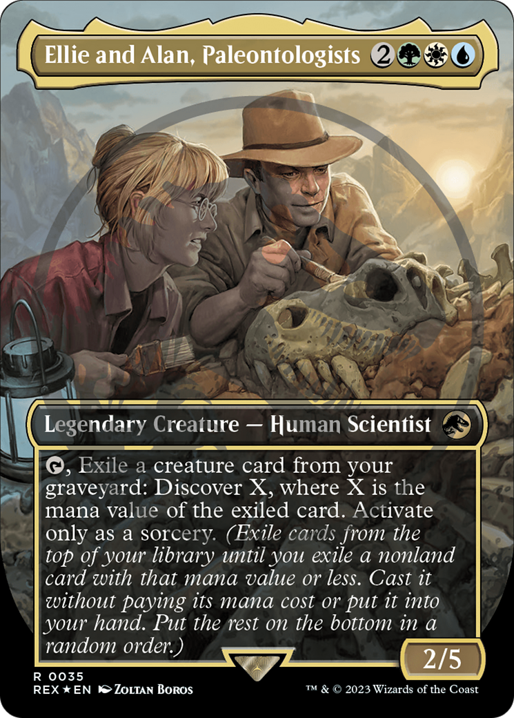 Ellie and Alan, Paleontologists Emblem (Borderless) [Jurassic World Collection Tokens] | Galactic Gamez