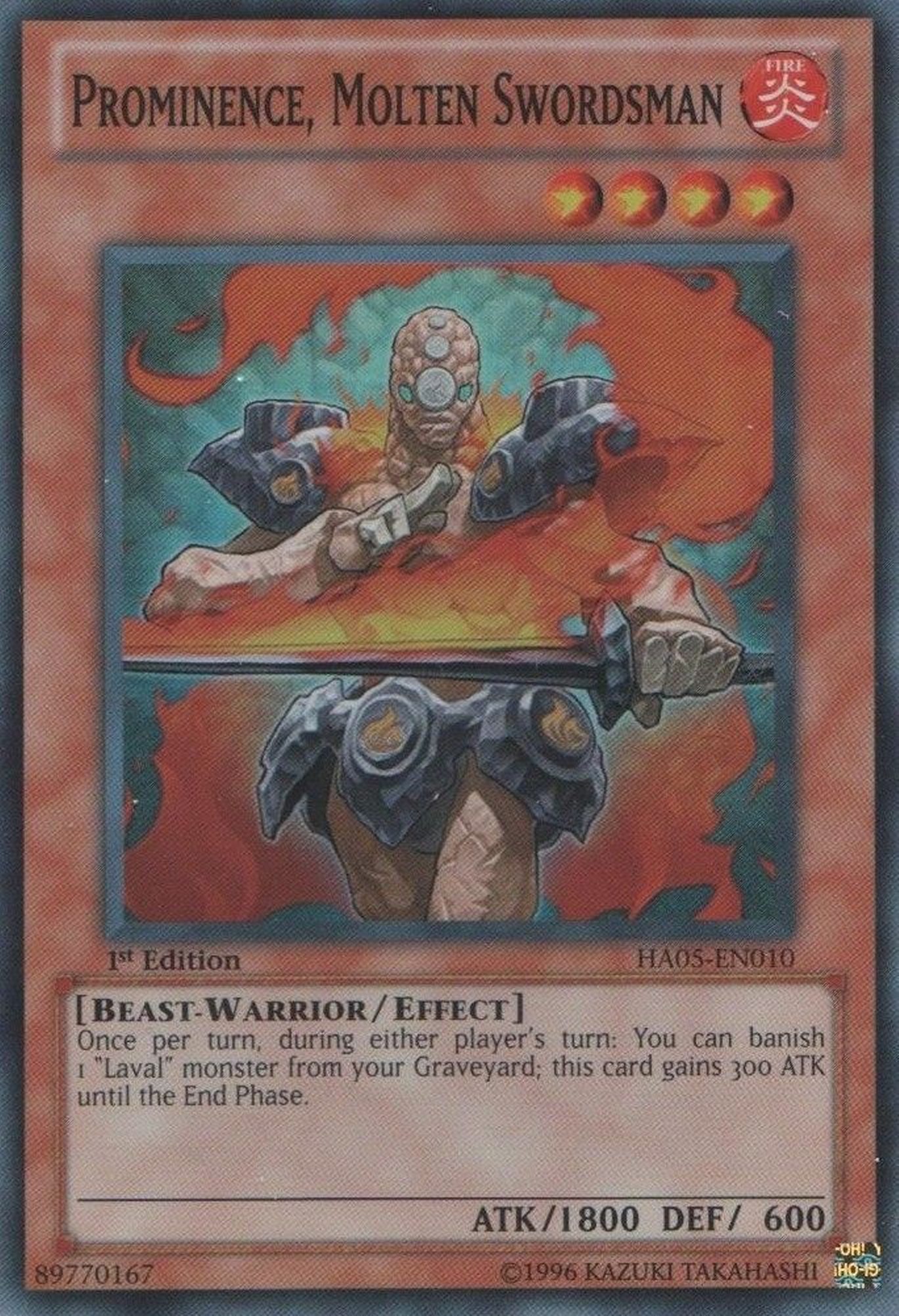 Prominence, Molten Swordsman [HA05-EN010] Super Rare | Galactic Gamez