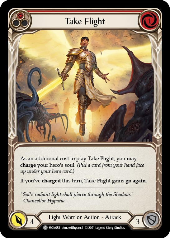 Take Flight (Red) (Rainbow Foil) [MON054-RF] 1st Edition Rainbow Foil | Galactic Gamez