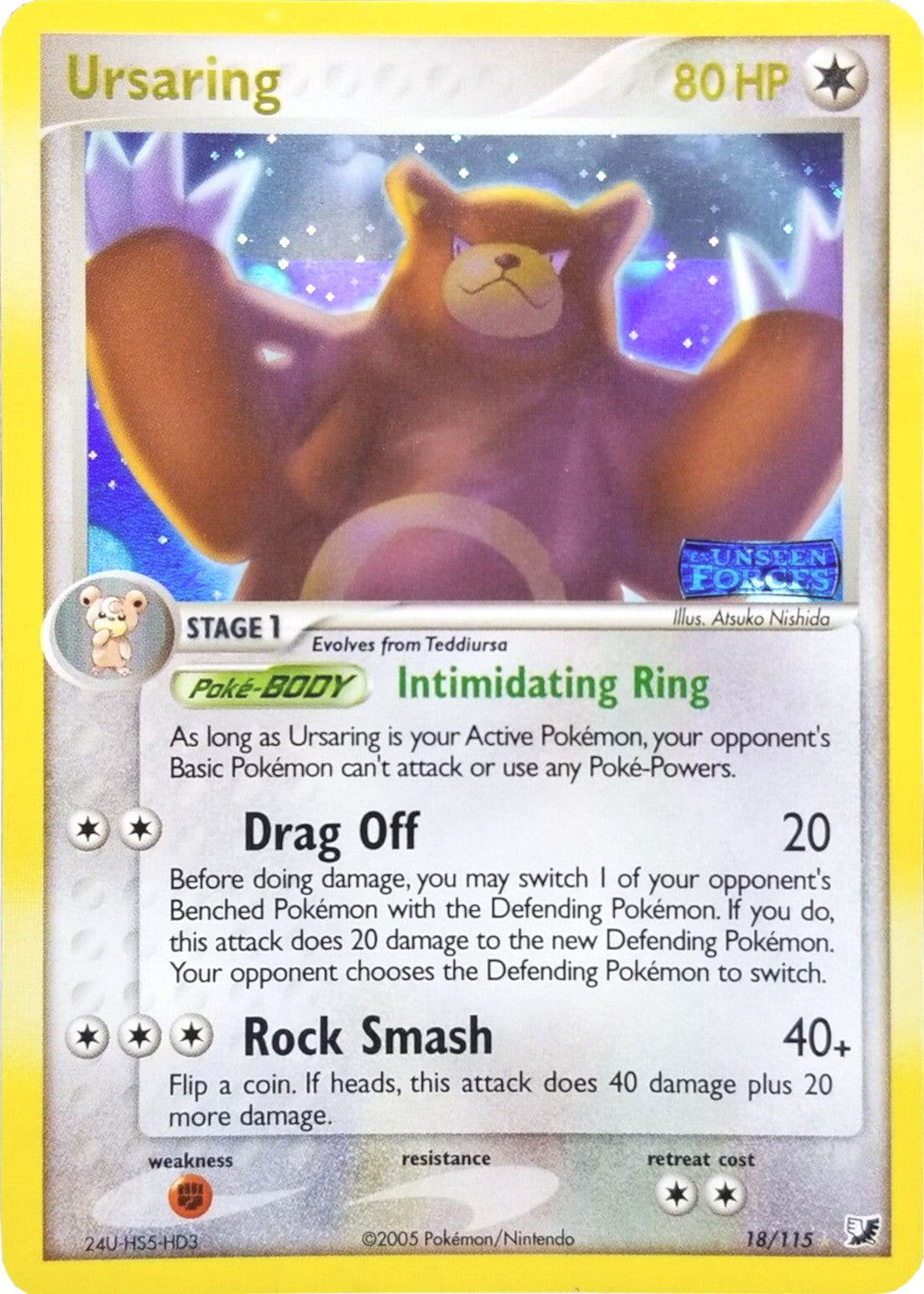 Ursaring (18/115) (Stamped) [EX: Unseen Forces] | Galactic Gamez