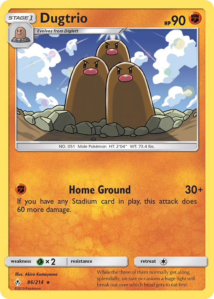 Dugtrio (86/214) [Sun & Moon: Unbroken Bonds] | Galactic Gamez