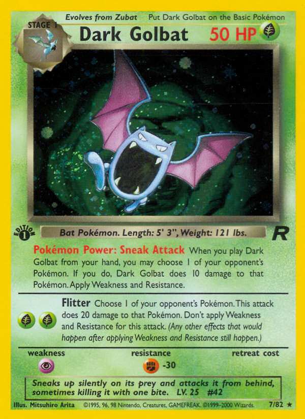 Dark Golbat (7/82) [Team Rocket 1st Edition] | Galactic Gamez