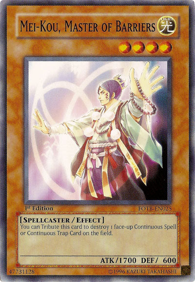 Mei-kou, Master of Barriers [FOTB-EN025] Common | Galactic Gamez