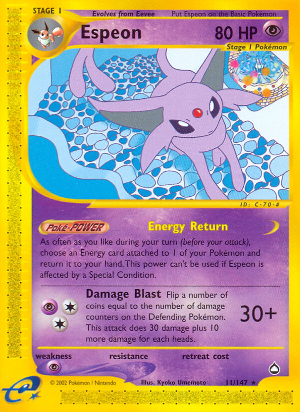 Espeon (11/147) [Aquapolis] | Galactic Gamez