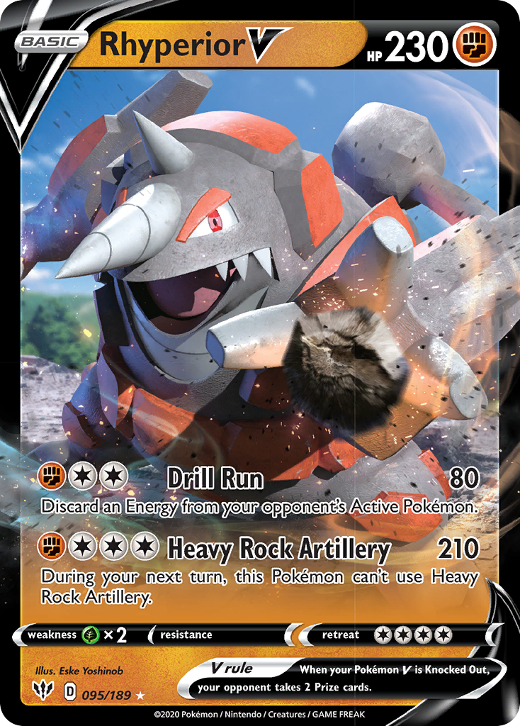 Rhyperior V (095/189) [Sword & Shield: Darkness Ablaze] | Galactic Gamez