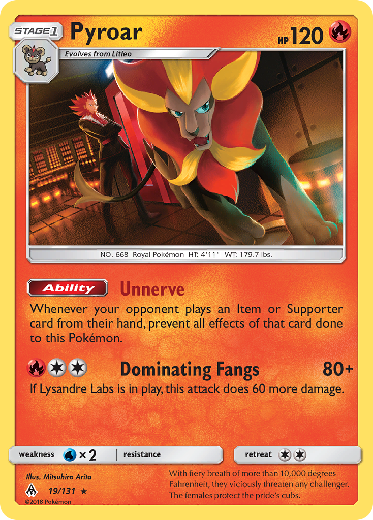 Pyroar (19/131) [Sun & Moon: Forbidden Light] | Galactic Gamez