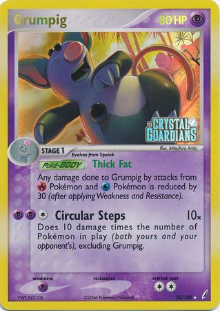 Grumpig (20/100) (Stamped) [EX: Crystal Guardians] | Galactic Gamez