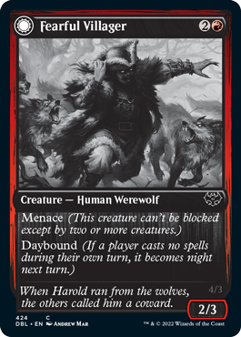 Fearful Villager // Fearsome Werewolf [Innistrad: Double Feature] | Galactic Gamez