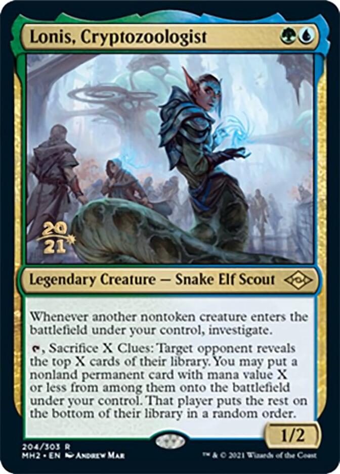 Lonis, Cryptozoologist [Modern Horizons 2 Prerelease Promos] | Galactic Gamez