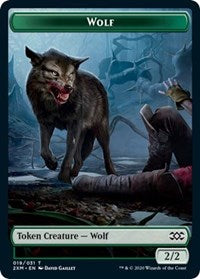 Wolf // Golem Double-sided Token [Double Masters Tokens] | Galactic Gamez