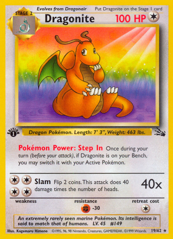 Dragonite (19/62) [Fossil 1st Edition] | Galactic Gamez