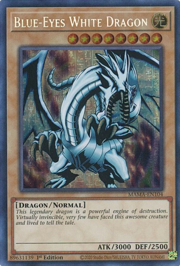 Blue-Eyes White Dragon [MAMA-EN104] Secret Pharaoh's Rare | Galactic Gamez