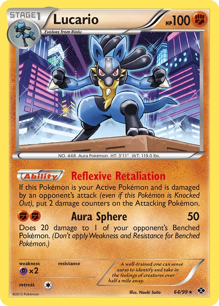 Lucario (64/99) (Cosmos Holo) (Blister Exclusive) [Black & White: Next Destinies] | Galactic Gamez