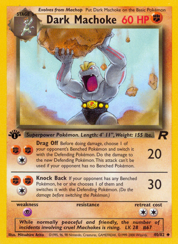 Dark Machoke (40/82) [Team Rocket 1st Edition] | Galactic Gamez