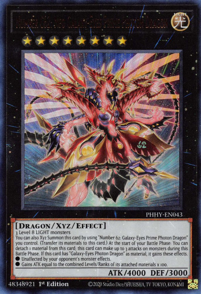 Number C62: Neo Galaxy-Eyes Prime Photon Dragon [PHHY-EN043] Ultra Rare | Galactic Gamez