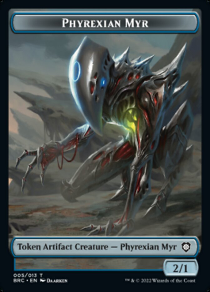 Construct (008) // Phyrexian Myr Double-Sided Token [The Brothers' War Commander Tokens] | Galactic Gamez