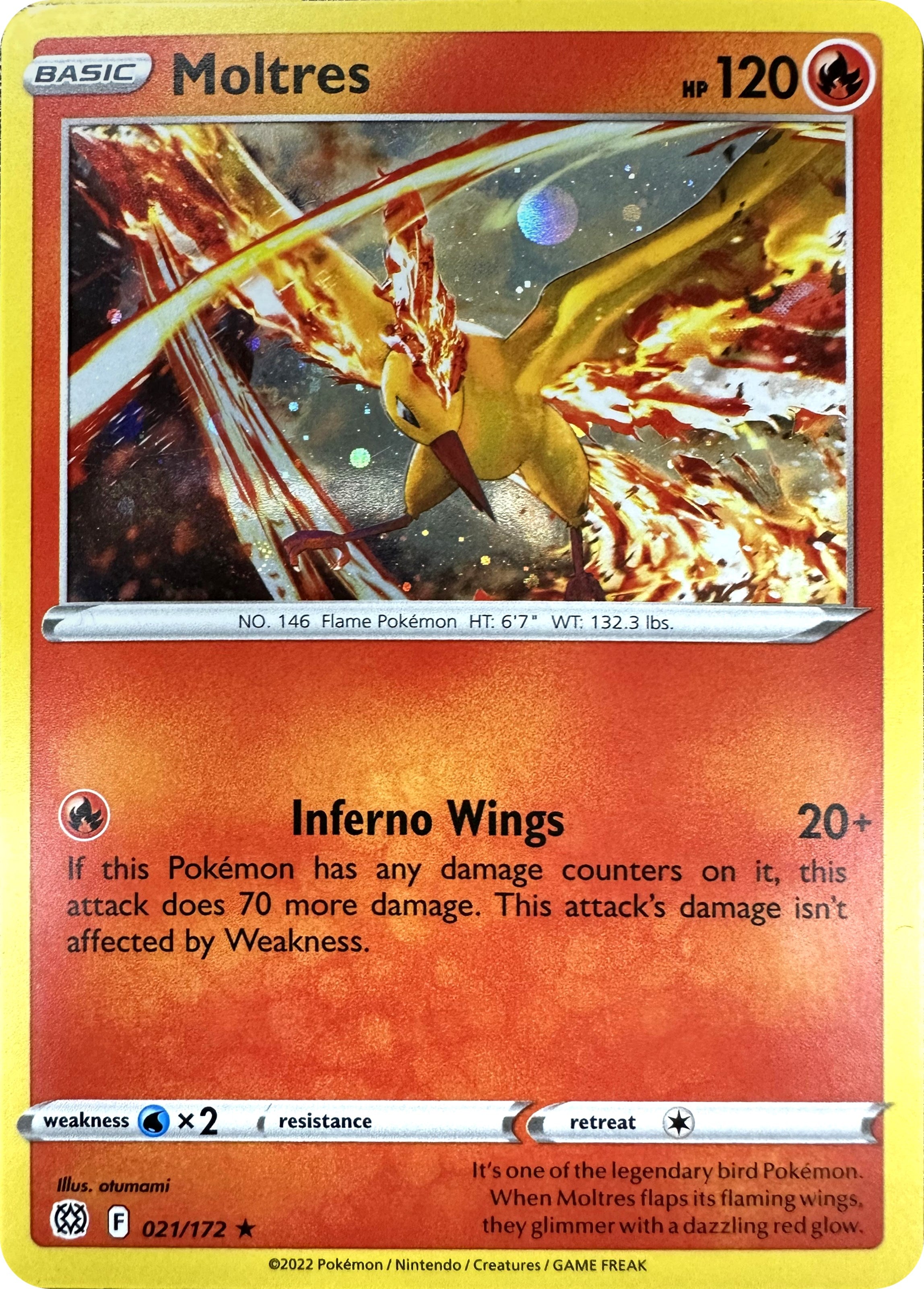 Moltres (021/172) (Cosmos Holo) [Sword & Shield: Brilliant Stars] | Galactic Gamez