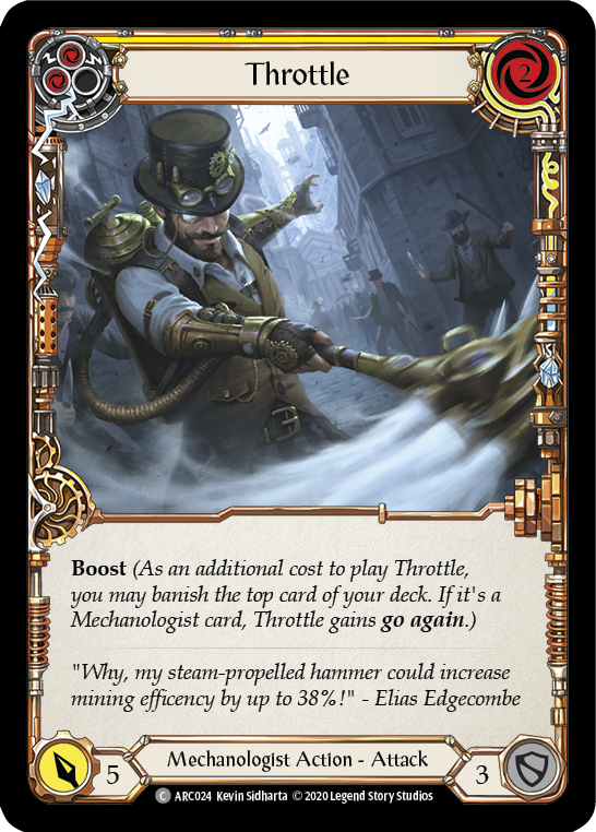 Throttle (Yellow) [ARC024] Unlimited Edition Rainbow Foil | Galactic Gamez