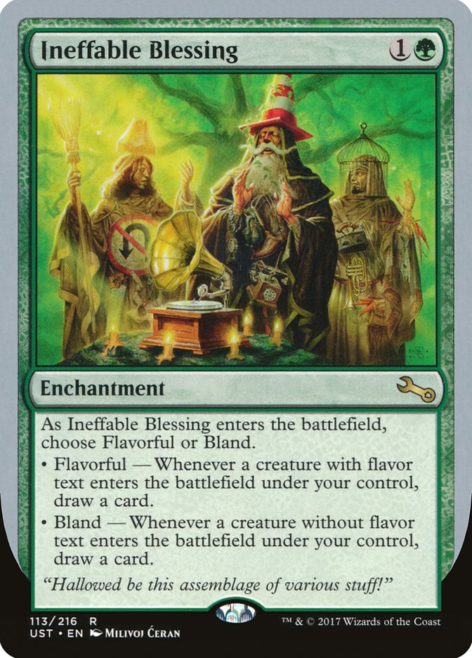 Ineffable Blessing ("choose Flavorful or Bland") [Unstable] | Galactic Gamez