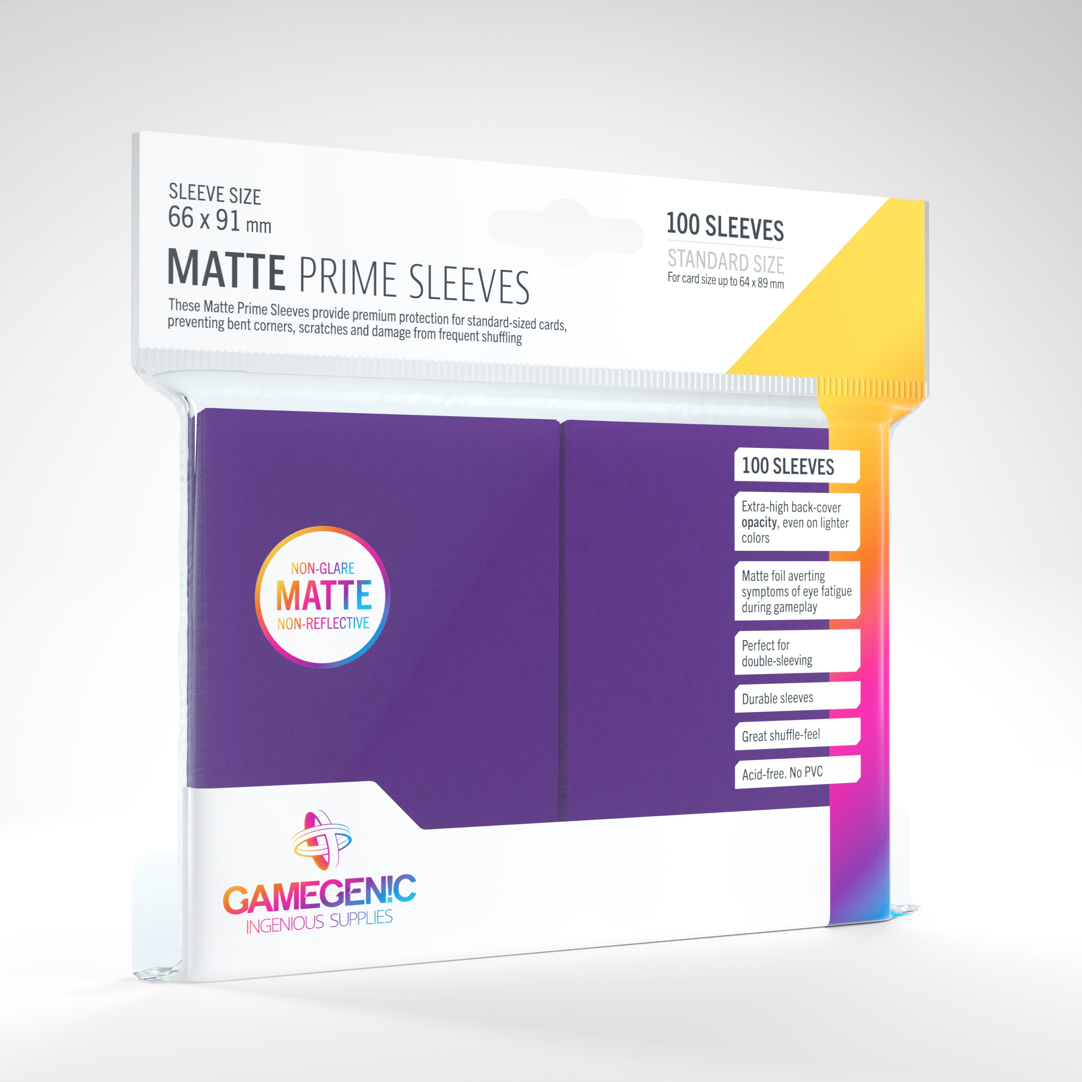 Gamegenic Matte Prime Sleeves 100 Count (Purple) | Galactic Gamez