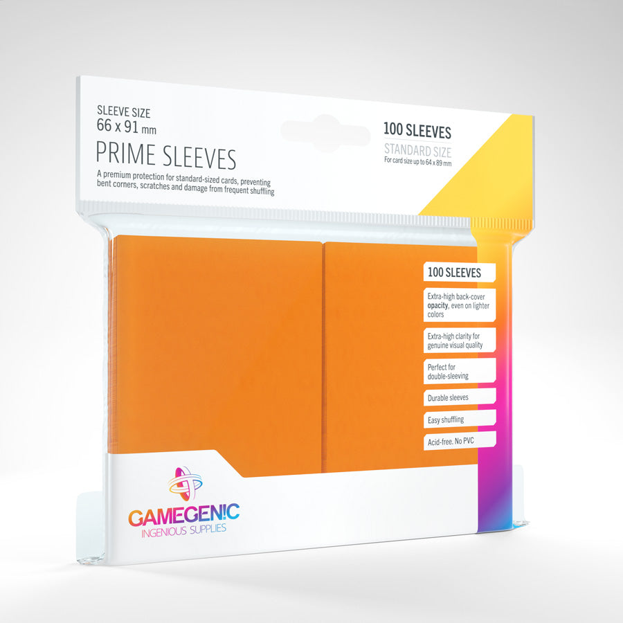 Gamegenic Prime Sleeves 100 Count (Orange) | Galactic Gamez