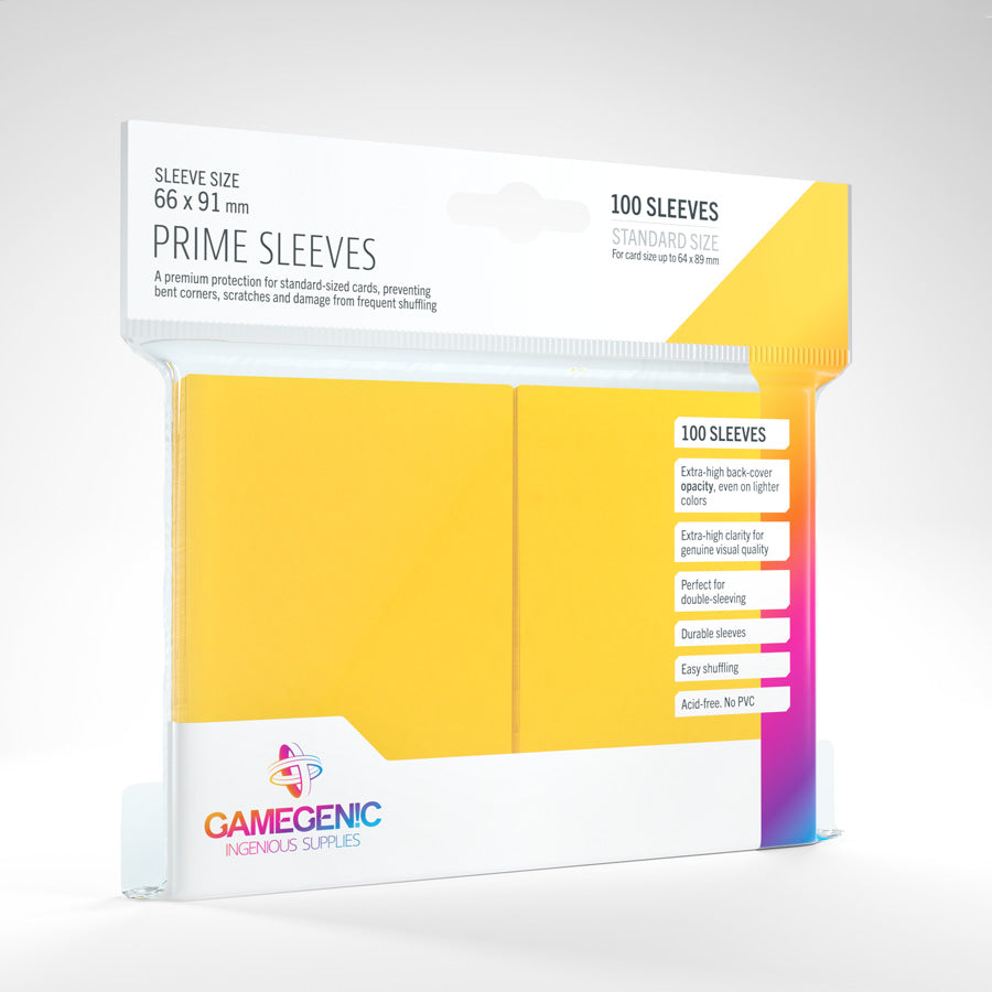 Gamegenic Prime Sleeves 100 Count (Yellow) | Galactic Gamez