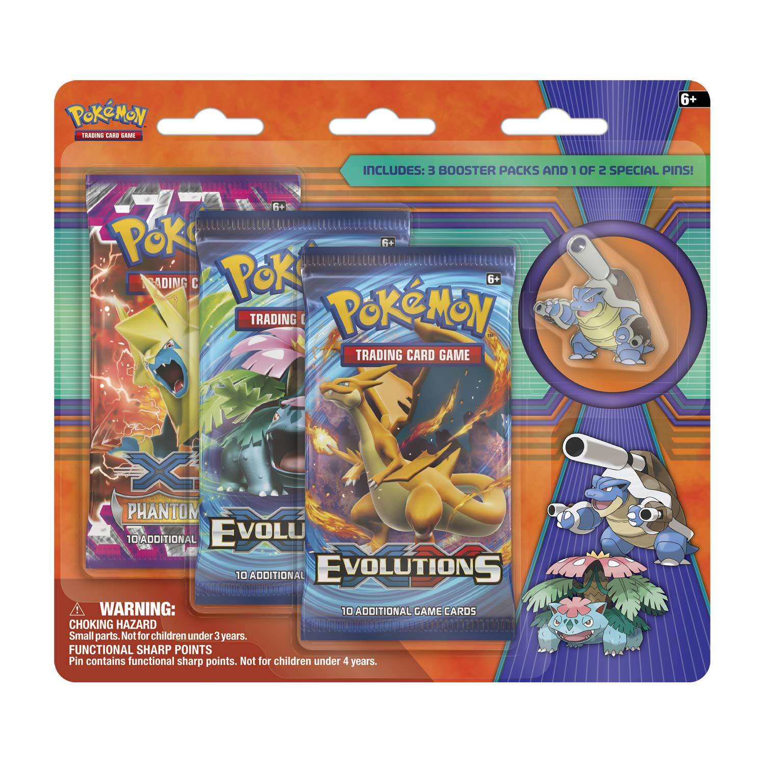 Pokémon TCG: 3 Booster Packs with Mega Blastoise Collector's Pin | Galactic Gamez