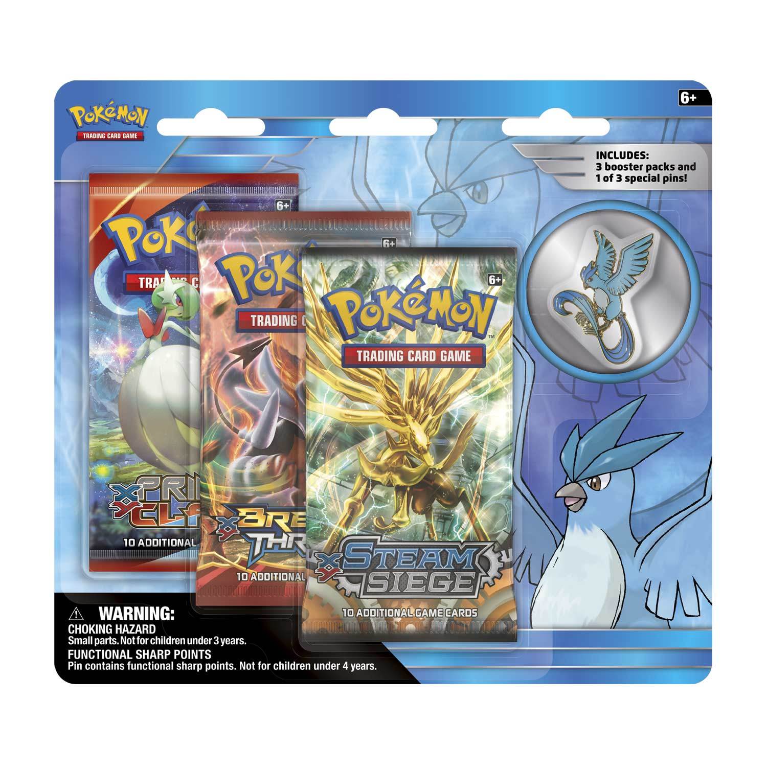 Pokémon TCG: Legendary Birds 3 Boosters with Articuno Collector's Pin | Galactic Gamez