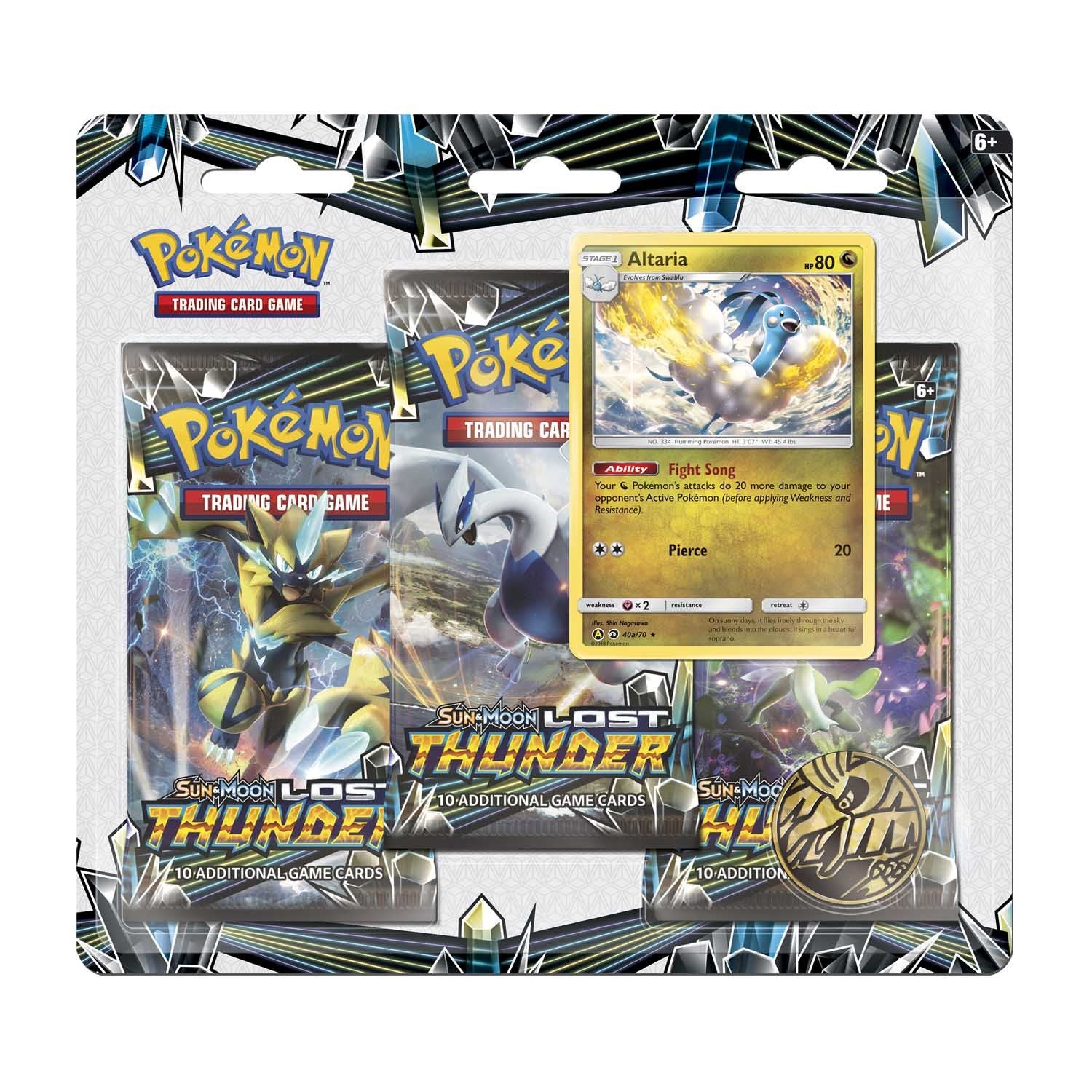 Pokémon TCG: Sun & Moon-Lost Thunder 3 Booster Packs, Coin & Altaria Promo Card | Galactic Gamez