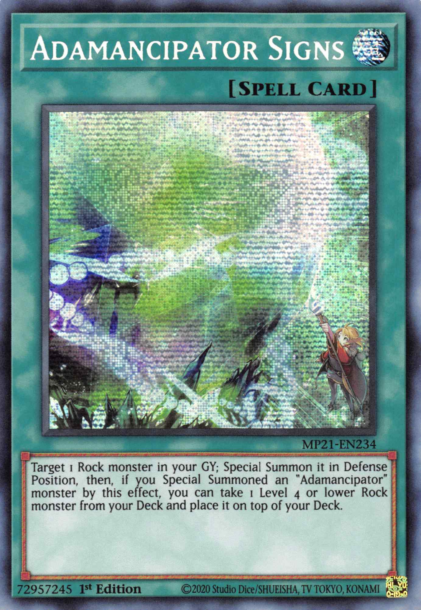 Adamancipator Signs [MP21-EN234] Prismatic Secret Rare | Galactic Gamez