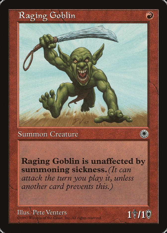 Raging Goblin (No Flavor Text) [Portal] | Galactic Gamez