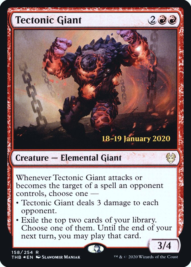 Tectonic Giant [Theros Beyond Death Prerelease Promos] | Galactic Gamez