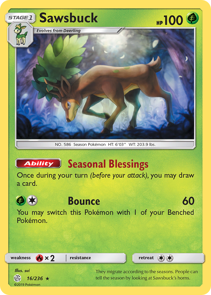 Sawsbuck (16/236) [Sun & Moon: Cosmic Eclipse] | Galactic Gamez