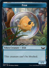 Fish // Rhino Warrior Double-sided Token [Streets of New Capenna Tokens] | Galactic Gamez