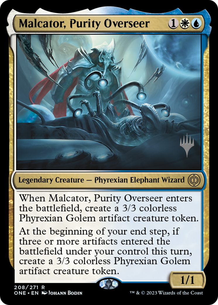 Malcator, Purity Overseer (Promo Pack) [Phyrexia: All Will Be One Promos] | Galactic Gamez