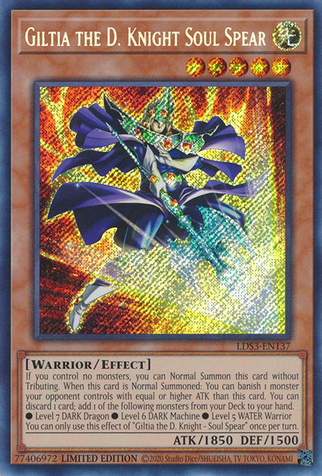 Giltia the D. Knight Soul Spear [LDS3-EN137] Secret Rare | Galactic Gamez