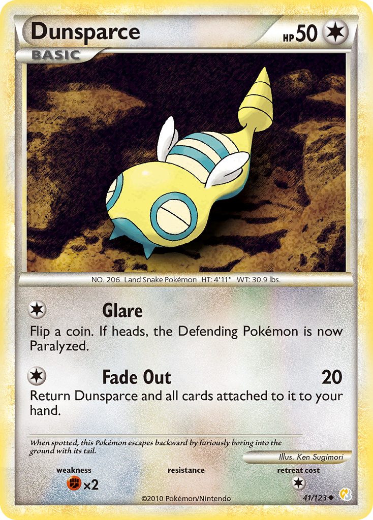 Dunsparce (41/123) [HeartGold & SoulSilver: Base Set] | Galactic Gamez