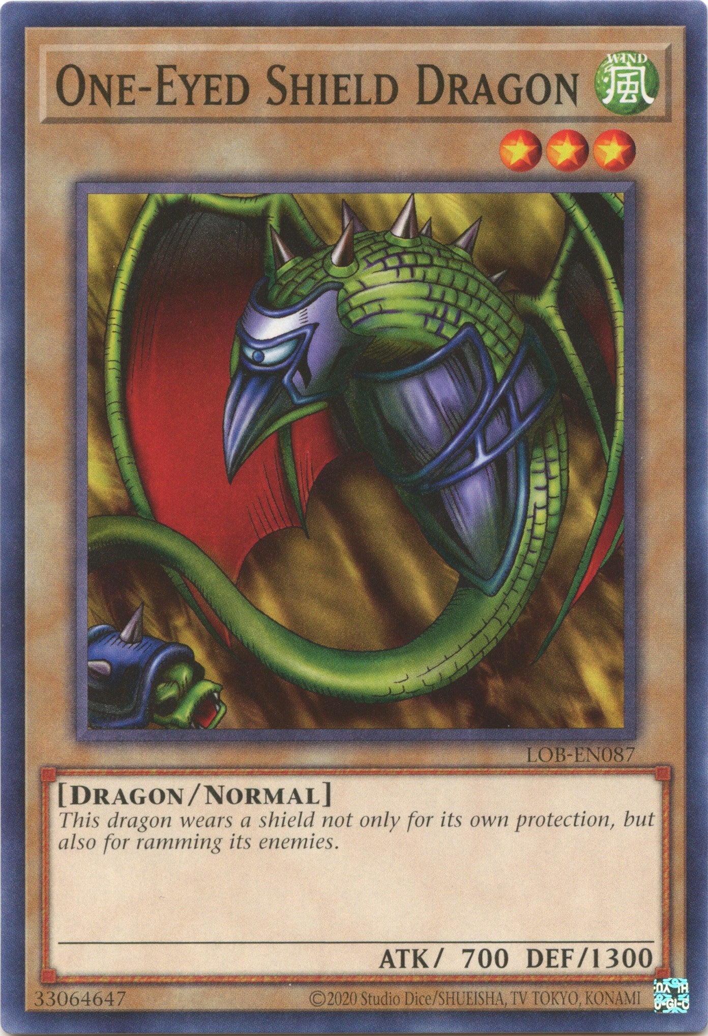 One-Eyed Shield Dragon (25th Anniversary) [LOB-EN087] Common | Galactic Gamez