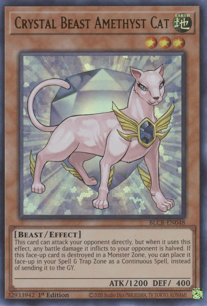 Crystal Beast Amethyst Cat [BLCR-EN048] Ultra Rare | Galactic Gamez