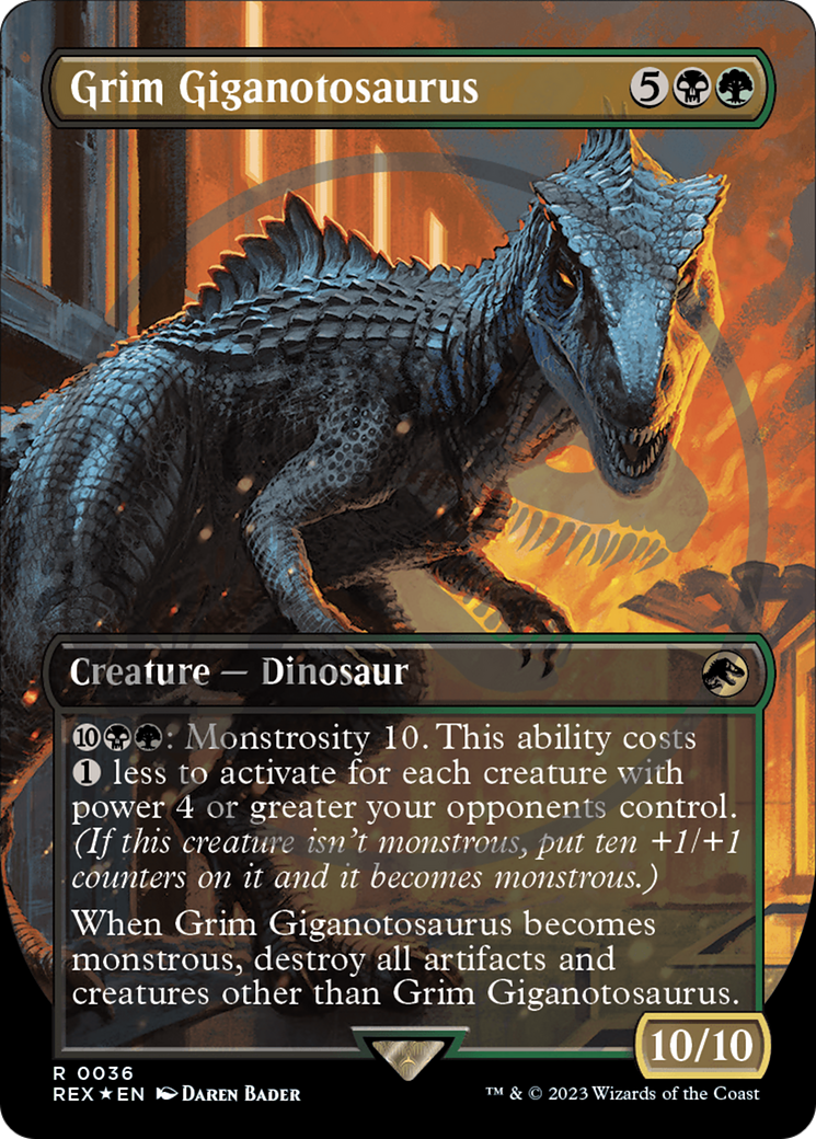 Grim Giganotosaurus Emblem (Borderless) [Jurassic World Collection Tokens] | Galactic Gamez