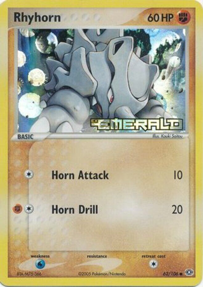 Rhyhorn (62/106) (Stamped) [EX: Emerald] | Galactic Gamez