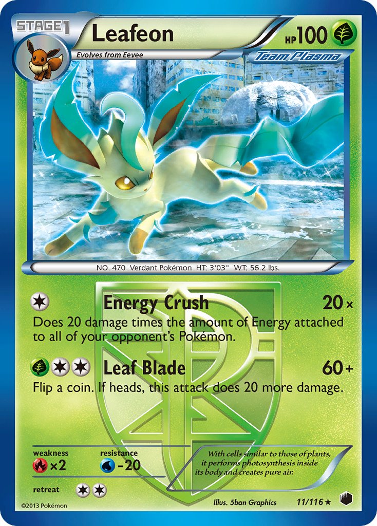 Leafeon (11/116) (Theme Deck Exclusive) [Black & White: Plasma Freeze] | Galactic Gamez