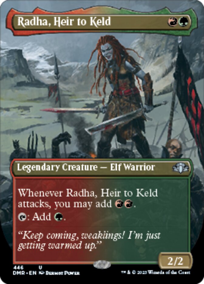 Radha, Heir to Keld (Borderless Alternate Art) [Dominaria Remastered] | Galactic Gamez