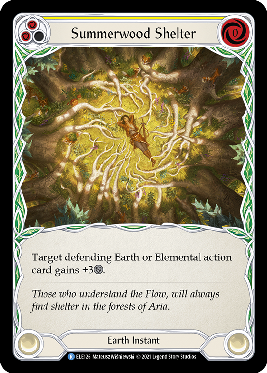 Summerwood Shelter (Yellow) [ELE126] (Tales of Aria)  1st Edition Rainbow Foil | Galactic Gamez