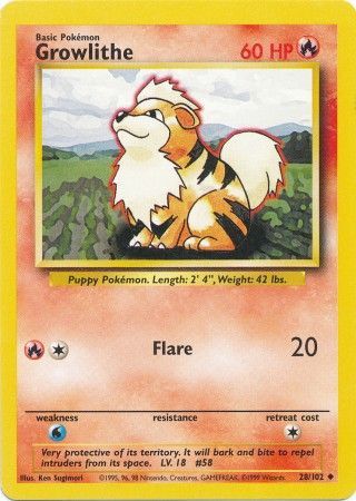 Growlithe (28/102) [Base Set Unlimited] | Galactic Gamez