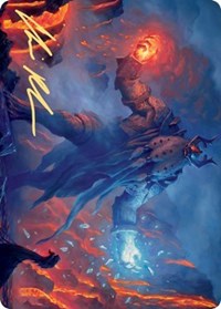 Aegar, the Freezing Flame (Gold-Stamped Signature) [Kaldheim: Art Series] | Galactic Gamez