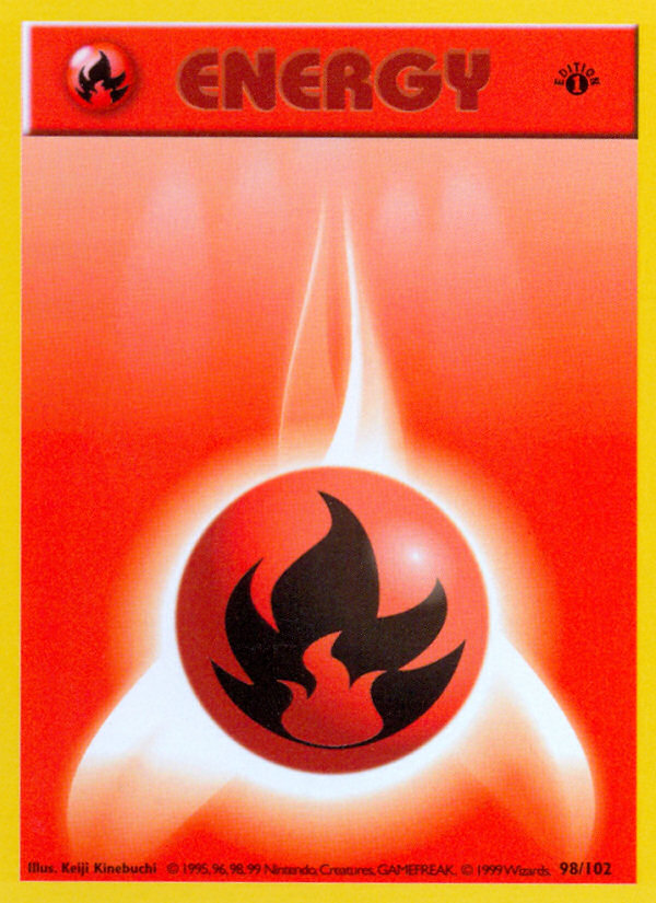 Fire Energy (98/102) (Shadowless) [Base Set 1st Edition] | Galactic Gamez