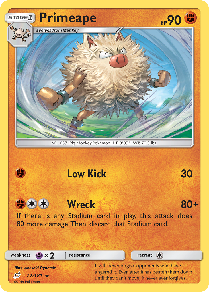 Primeape (72/181) [Sun & Moon: Team Up] | Galactic Gamez